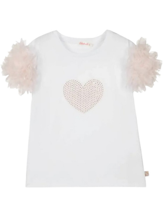 Billieblush Παιδικό T-Shirt Κοντομάνικο Λευκό Σομόν U20991-10P
