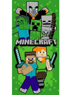 Borea Minecraft Παιδική Πετσέτα Θαλάσσης Microfiber Πράσινη 70x140cm 056201110120
