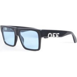 Off White OW1034 1040 Ανδρικά Γυαλιά Ηλίου Τετράγωνα Κοκάλινα Μαύρα με Μπλε Φακό