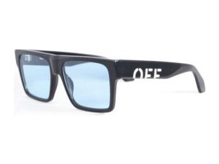 Off White OW1034 1040 Ανδρικά Γυαλιά Ηλίου Τετράγωνα Κοκάλινα Μαύρα με Μπλε Φακό