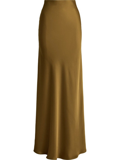 Ralph Lauren Μακριά Φούστα Σατέν Ψηλόμεση Καφέ 200P13810005-200