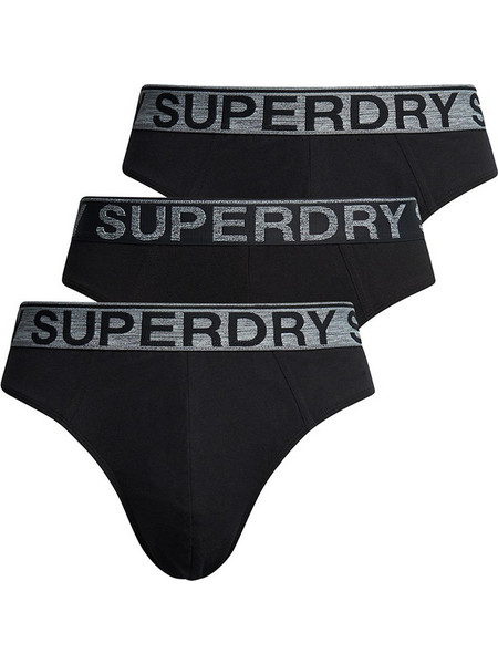 Superdry Ανδρικά Σλιπ Βαμβακερά Μαύρα 3Pack M3110449A-02A