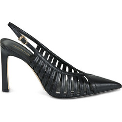 Michael Kors Γόβες Slingback Δερμάτινες με Λεπτό Ψηλό Τακούνι Μαύρες 40T6ADHP1L