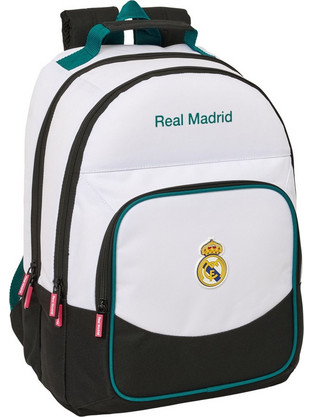 Safta Real Madrid Σχολική Τσάντα Πλάτης Δημοτικού Λευκή 612654560
