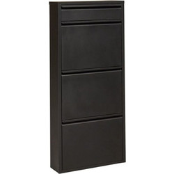 Kare Design Παπουτσοθήκη Μεταλλική Caruso 3 Μαύρη M50xΠ15xΥ115cm KA-70636