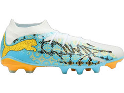 Puma Future 9 Match Playmaker FG/AG 109217-01 Ποδοσφαιρικά Παπούτσια με Τάπες και Καλτσάκι Λευκά Τιρκουάζ