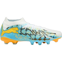 Puma Future 9 Match Playmaker FG/AG 109217-01 Ποδοσφαιρικά Παπούτσια με Τάπες και Καλτσάκι Λευκά Τιρκουάζ