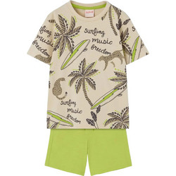Boboli Παιδικό Σετ για Αγόρι Καλοκαιρινό Μπεζ Lime 623113-4527