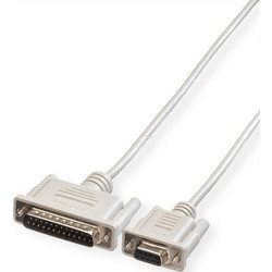 Roline 11.01.4618 Καλώδιο RS-232 DB25 Male to RS-232 DB9 Female 1.8m Grey