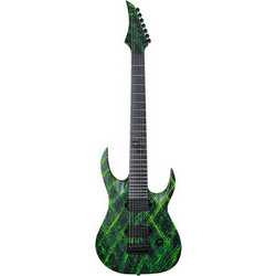 Solar Guitars A2.7CLN Canibalismo Ηλεκτρική Κιθάρα ST Style με Μαγνήτες HH & Ταστιέρα Rosewood 7 Χορδών Carbon Black Matte with Lemon Neon Splatter