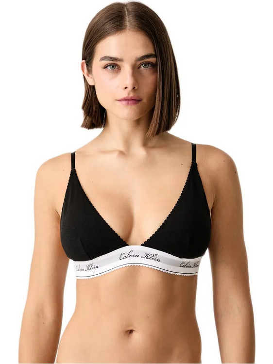 Calvin Klein Σουτιέν Τριγωνάκι χωρίς Μπανέλα Μαύρο LV00QF9068-UB1