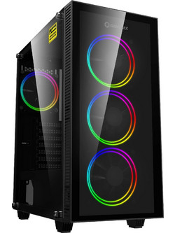 Gamemax Draco XD Black Gaming Midi Tower Κουτί Υπολογιστή RGB με Πλαϊνό Παράθυρο