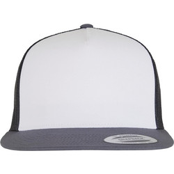 Flexfit Καπέλο Jockey με Δίχτυ Snapback Υφασμάτινο Λευκό Γκρι 6006W-20036