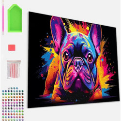 Splat Planet Bulldog Καμβάς Diamond Painting Kit 30x40cm SP-DM-FR-BDOG