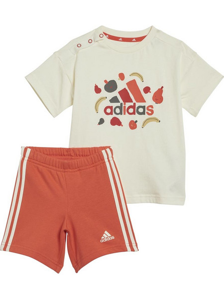 Adidas Βρεφικό Σετ Καλοκαιρινό Μπεζ Πορτοκαλί IS2681