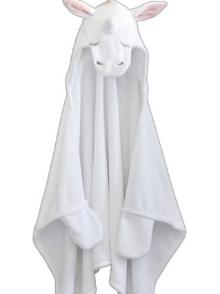 Nima Licorne Παιδική Ρόμπα Fleece Χειμωνιάτικη Λευκή Ροζ