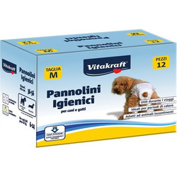 Vitakraft Pannolini Πάνες Βρακάκια Σκύλου με Αυτοκόλλητα Medium 6-14kg 36-56cm 12τμχ