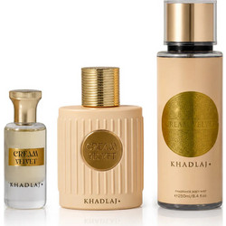 Khadlaj Cream Velvet Pure Parfum 100ml + Body Mist 250ml + Perfumed Oil 24ml