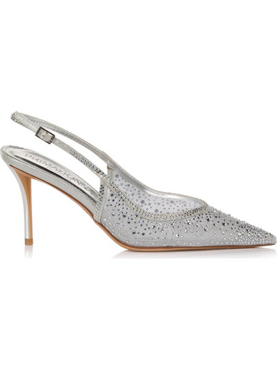Primadonna Γόβες Slingback με Τακούνι Στιλέτο με Στρας Ασημί 31410TR