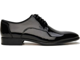 Boss Shoes Ανδρικά Σκαρπίνια Derby από Λουστρίνι Μαύρα POINT-D7513