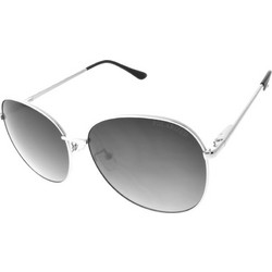 Enzo M6013 C1 Γυναικεία Γυαλιά Ηλίου Aviator Μεταλλικά Ασημί με Μαύρο Φακό