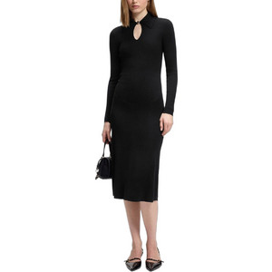 Hugo Boss Midi Βραδινό Φόρεμα Πλεκτό Μαύρο 50562691-001 Hugo Boss Midi Βραδινό Φόρεμα Πλεκτό Μαύρο 50562691-001