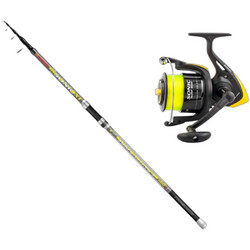 Trabucco Sonic XT + Sonic XS Surf 8000 Σετ Καλάμι Ψαρέματος για Surf Casting Carbon Τηλεσκοπικό 4m με Μηχανισμό 150gr