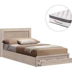 HomeMarkt Melany Κρεβάτι Μονό Ξύλινο με Αποθηκευτικό Χώρο & Στρώμα 90x190cm HM10745.02