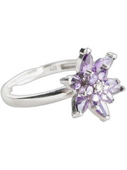 Heliophilia Silver Γυναικείο Δαχτυλίδι Λουλούδι από Ασήμι SILVER-PURPLE