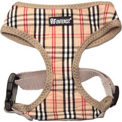 Pet Interest Plaid Mesh Σαμαράκι Σκύλου Γιλέκο Μπεζ Medium