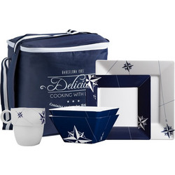 Marine Business Northwind Tableware Σετ Πιάτα Φαγητού Λευκά Μπλε 24τμχ 15146