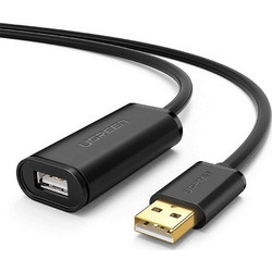 Ugreen US121/10321 Καλώδιο USB-A Male 2.0 to USB-A Female 10m Black