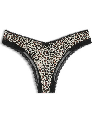 Hugo Γυναικείο String με Δαντέλα Μπεζ Μαύρο 50545732-973