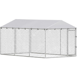 PawHut Πάρκο Σκύλου Μεταλλικό Γκρι 400x230x200cm