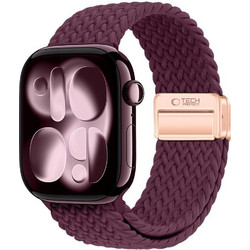 Tech-Protect Nylon Mag Λουράκι Υφασμάτινο Deep Burgundy (Apple Watch 42 / 44 / 45 / 49mm)