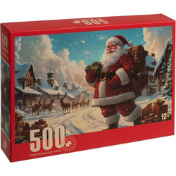 Puzzle Άγιος Βασίλης σε Χιονισμένη Πόλη 500 Κομμάτια