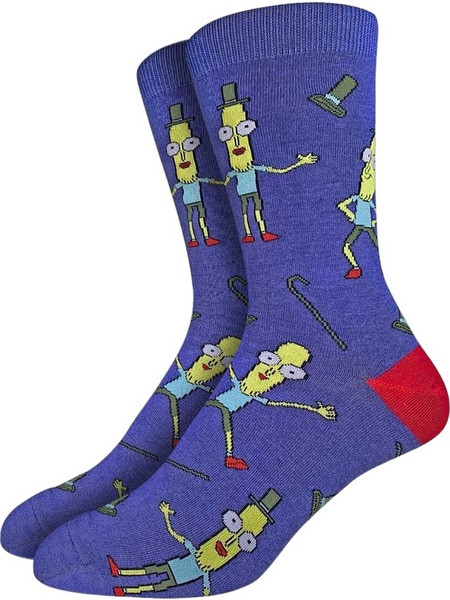 Good Luck Sock Rick and Morty Mr. Poopybutthole Ανδρικές Κάλτσες Ψηλές με Σχέδια Navy Μπλε GLS-1619