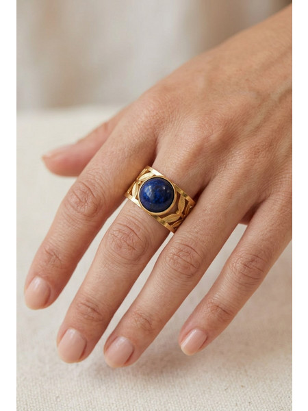 Blingbox The Vin Ring Γυναικείο Δαχτυλίδι από Ατσάλι Μπλε
