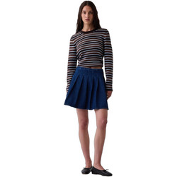 Gap Μίνι Φούστα Τζιν Ψηλόμεση Πλισέ Navy Μπλε 912716000