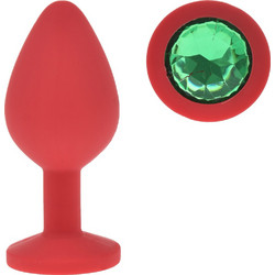 Guilty Toys Medium Πρωκτική Σφήνα Diamond Plug 8cm Κόκκινη Πράσινη
