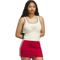 Adidas Γυναικείο Αθλητικό Crop Top Εκρού KU0517