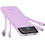 Charmast W1148 Power Bank 10000mAh με Ενσωματωμένα Καλώδια USB-C Lightning & micro USB Purple