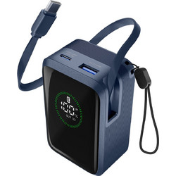 Cellular Line Power Bank 10000mAh 45W με Ενσωματωμένο Καλώδιο USB-C Power Delivery Blue