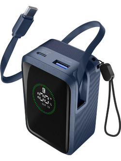 Cellular Line Power Bank 10000mAh 45W με Ενσωματωμένο Καλώδιο USB-C Power Delivery Blue