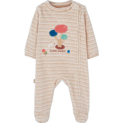 Boboli Φορμάκι Μακρυμάνικo Βελουτέ Εκρού 234043-9890