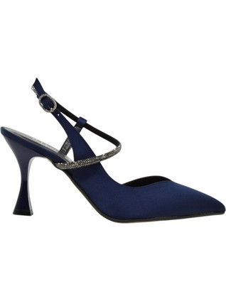 PieDini Γόβες Slingback με Λεπτό Ψηλό Τακούνι & Στρας Navy Μπλε 0610