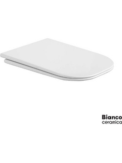 Bianco Ceramica Alba Καπάκι Λεκάνης Τετράγωνο Πλαστικό Slim Soft Close Λευκό 515-9501SC-300