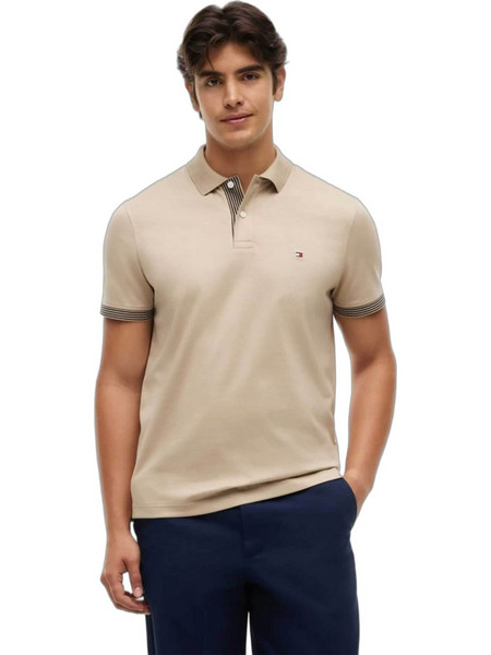 Tommy Hilfiger Ανδρική Μπλούζα Polo Κοντομάνικη Μπεζ MW0MW43296
