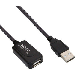 Powertech CAB-U041 Καλώδιο USB-A Female 2.0 to USB-A Male 10m Black