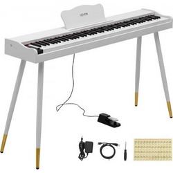 Vevor QJSBPZSMGQBSC8U3M001V2 Ηλεκτρικό Πιάνο Όρθιο με 88 Βαρυκεντρισμένα Πλήκτρα White